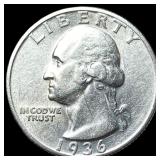 1936-D Silver Washington Quarter CLOSELY UNCIRCULA