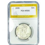 1939 Walking Liberty Half Dollar PGA MS66