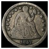 1857 Seated Liberty Dime LIGHTLY CIRCULATED