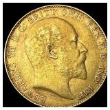 1908-P Australia Gold Sovereign Edward VII CLOSELY