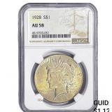 1928 Silver Peace Dollar NGC AU58