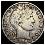 1908-O Barber Half Dollar NEARLY UNCIRCULATED