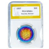 1937 Roanoke Half Dollar PGA MS66+ Monster