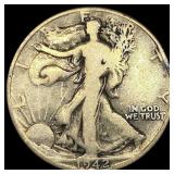 1942-D Silver Half Dollar LIGHTLY CIRCULATED