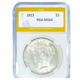 1923 Silver Peace Dollar PGA MS64