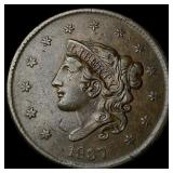1837 Med. Letters Coronet Head Large Cent  CLOSEL