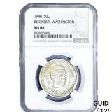 1946 Booker T Half Dollar NGC MS64
