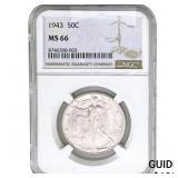 1943 Walking Liberty Half Dollar NGC MS66