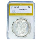 1878-S Morgan Silver Dollar PGA MS65