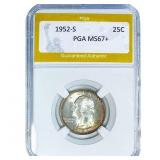 1952-S Washington Silver Quarter PGA MS67+