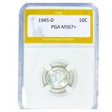 1945-D Mercury Silver Dime PGA MS67+