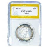 1918 Illinois Half Dollar PGA MS66+
