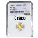 1880 Round California Gold Half Dollar NGC MS65
