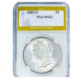 1885-O Morgan Silver Dollar PGA MS63