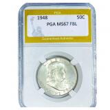 1948 Franklin Half Dollar PGA MS67 FBL