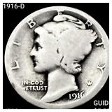 1916-D Mercury Dime LIGHTLY CIRCULATED