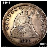 1859-S Seated Liberty Quarter LIGHTLY CIRCULATED