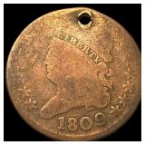 1809 Classic Head Half Cent (holed) NICELY CIRCULA