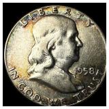 1958 Franklin Half Dollar CLOSELY UNCIRCULATED