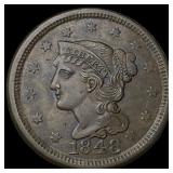 1848 Braided Hair Large Cent CLOSELY  UNCIRCULATE