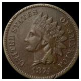 1874 Indian Head Cent ABOUT UNCIRCULATED