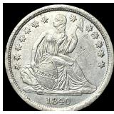 1840 Seated Liberty Dime CHOICE AU