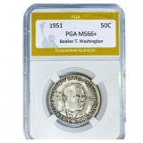 1951 Booker T Half Dollar PGA MS66+