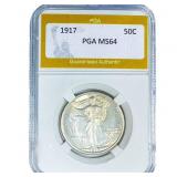 1917 Walking Liberty Half Dollar PGA MS64