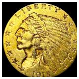 1915 Indian Head $2.5 Gold Quarter Eagle CLOSELY U