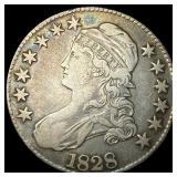 1828 Capped Bust Half Dollar NEARLY UNCIRCULATED