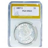 1887-S Morgan Silver Dollar PGA MS63