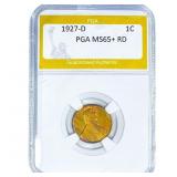 1927-D Wheat Cent PGA MS65+ RD