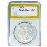 1878 8TF Morgan Silver Dollar PGA Brilliant UNC