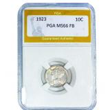 1923 Mercury Silver Dime PGA MS66 FB