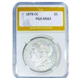 1878-CC Morgan Silver Dollar PGA MS63