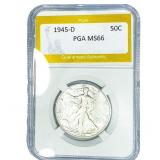 1945-D Walking Liberty Half Dollar PGA MS66