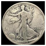 1921-S Silver Walking Liberty Half Dollar LIGHTLY