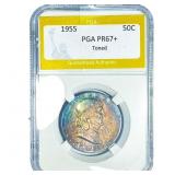 1955 Franklin Half Dollar PGA PR67+ Toned