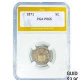 1871 Shield Nickel PGA PR66