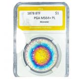 1878 8TF Morgan Silver Dollar PGA MS64+ PL Monster