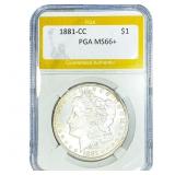 1881-CC Morgan Silver Dollar PGA MS66+
