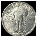 1917 Type 2 Standing Liberty Quarter CLOSELY UNCIR