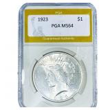 1923 Silver Peace Dollar PGA MS64