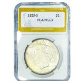 1923-S Silver Peace Dollar PGA MS63