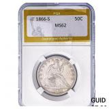 1866-S Seated Liberty Half Dollar PGA MS62