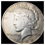 1934 Peace Silver Dollar NEARLY UNCIRCULATED