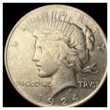 1924 Silver Peace Dollar CLOSELY UNCIRCULATED