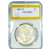 1881-CC Morgan Silver Dollar PGA MS64
