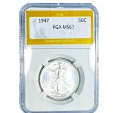 1947 Walking Liberty Half Dollar PGA MS67