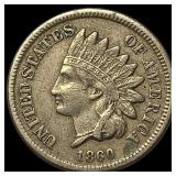 1860 Copper-Nickel Indian Head Cent NEARLY UNCIRCU